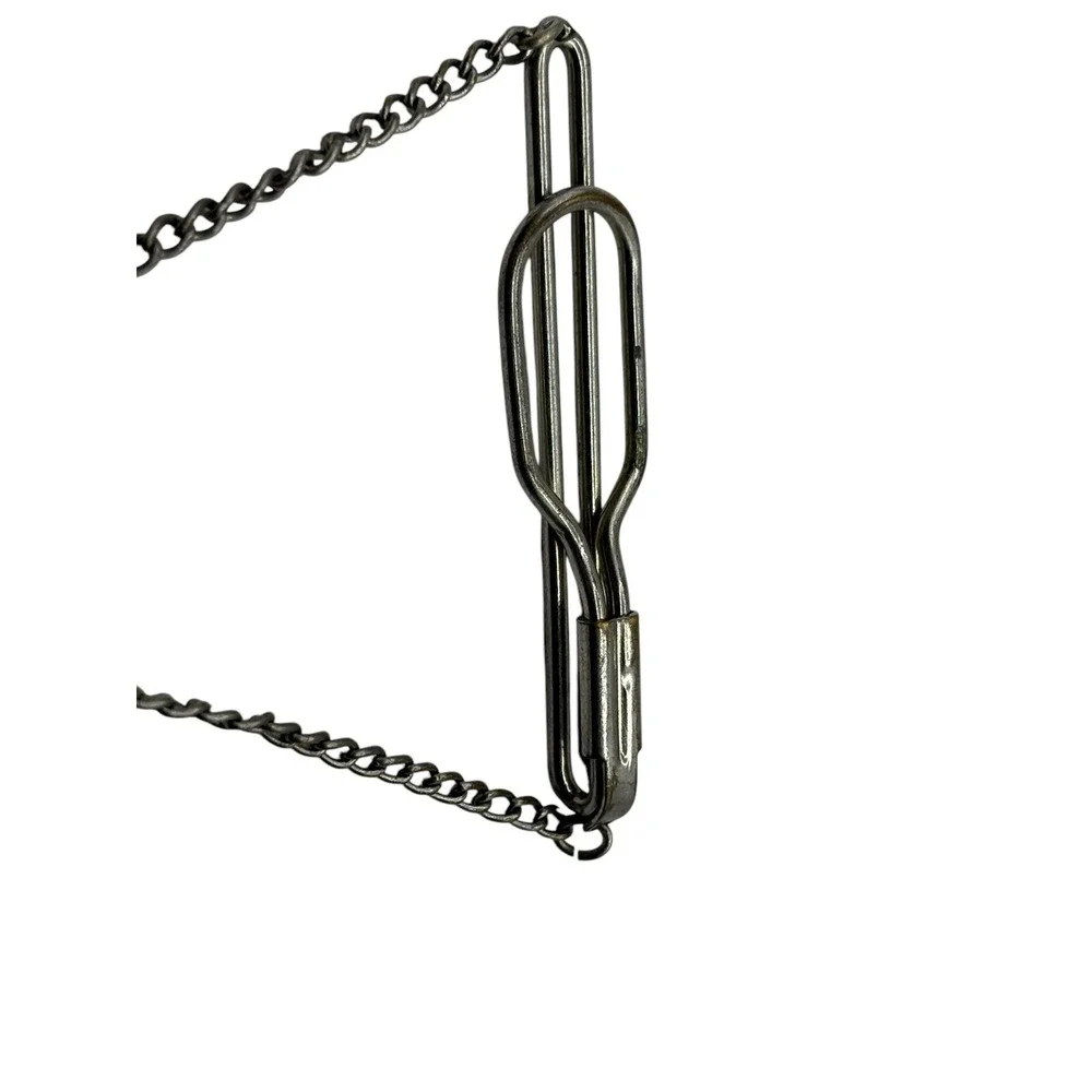 Vintage Tie Bar Clip Enamel‎ Swordfish Silver Tone Dangle Chain Nautical Fish
